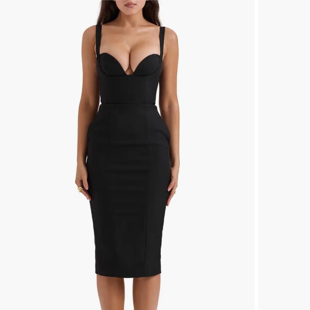 Bellisima Body-Con Cocktail Midi Dress